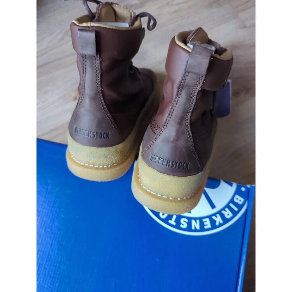 Birkenstock X Pitti Uomo Brown Leather Lace Up Boots Womens 7-7.5 EU 38 - Picture 11 of 12
